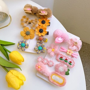 <span class=keywords><strong>2022</strong></span> vente en gros de haute qualité mélange couleur mode à la mode tissu lapin pince à cheveux ensembles pour petites filles retour à l'école - Product Image 3