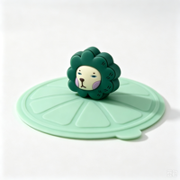 Couvre-tasse en silicone en forme de lion de dessin animé personnalisé FOREVER, résistant à la chaleur, anti-poussière, de qualité alimentaire, noir/blanc, pour la maison et la cuisine