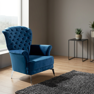 Bergere เก้าอี้หรูหราหนังกำมะหยี่เด็กใบหน้าปุ่มผ้าทัฟ OEM ที่กำหนดเองเก้าอี้แขนโซฟาเฟอร์นิเจอร์ตุรกี - Product Image 2