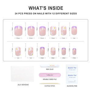 Groothandel Korte Nude Franse Design Pers Op Kunstmatige Acryl Abs Valse Nagels Herbruikbare Nep Nagels Met Lijm - Product Image 5