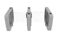 Tourniquet à portail battant anti-collision avec reconnaissance faciale, RFID, code QR, empreinte digitale, contrôle d'accès en acier inoxydable, protection IP55