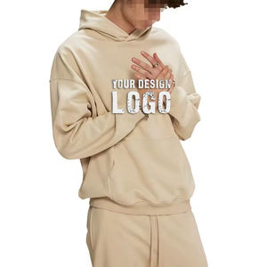 Low MOQ Custom 430g Drop Shoulder Oversized Mens <b>Hoodie</b> Outdoor Casual Heavy Solid Color Loose Plus Size Men's Hoodies - Product Image 2