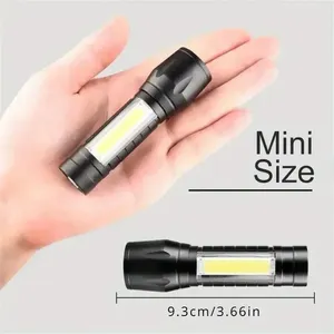 Xách tay COB + XPE USB sạc <span class=keywords><strong>LED</strong></span> <span class=keywords><strong>Torch</strong></span> <span class=keywords><strong>mini</strong></span> 3 chế độ chiếu sáng đèn pin cho cắm trại ngoài trời & câu cá ABS - Product Image 4