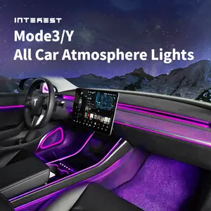 Prezzo di fabbrica modello 3 Y X S accessori lampada intagliata al laser luce ambiente cruscotto 128 colore Led luce auto Tesla atmosfera di luce