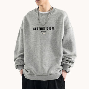 Sudadera Vintage de Cuello Redondo con Forro Polar Grueso para Hombre, Estilo Holgado para Otoño e Invierno, Nuevo Estilo, Logotipo Personalizado, Versátil, Sin Capucha - Product Image 5