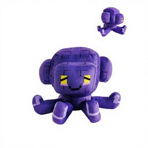 Juguetes de peluche de pulpo pixelado suave estilo <span class=keywords><strong>Minecraft</strong></span>, animales de peluche para máquina de garras, diseño de dibujos animados pixelados, venta al por mayor - Product Image 1