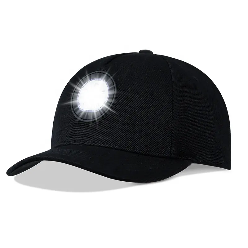 2022 جديد الصيد ليلا أدى الإضاءة قبعة الجولف كشافات كاب قبعة بيسبول