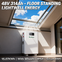 Baterai Lithium Ion 15kWh 48V 314Ah untuk Sistem Penyimpanan Energi, Terpasang di Dinding dengan Roda