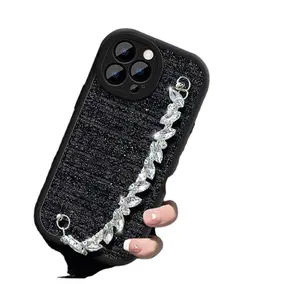 Woven Mobile Phone Case Ins Style Fashionable And Classic Rhinestone Bracelet Chain