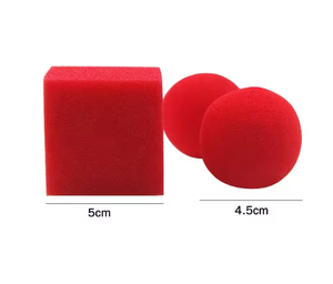 Bolas de Esponja Rojas Súper Suaves para Trucos de Magia, Esponja que se Convierte en Cubo, Juguete de Esponja, Dos Bolas, Un Cubo - Product Image 6