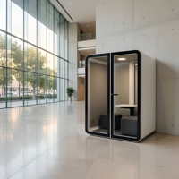 UNIBOOTH Cabina Moderna Móvil de Privacidad con Aislamiento Acústico de 33dB, ISO 23351, Ignífuga, de Montaje Rápido, para Talleres, Escuelas, Universidades, Venta al por Mayor
