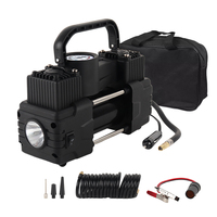 12V Car Tire Inflator Heavy Duty Deluxe Portable Metal Compressor Dual Cylinder Auto Inflatable Pump Gauge 150psi Emergency