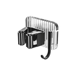 ที่แขวนไม้ถูพื้นสแตนเลสแบบติดผนัง รูปทรงสี่เหลี่ยมผืนผ้า ไม่ต้องเจาะผนัง ชั้นวางเก็บอุปกรณ์ทำความสะอาดในครัว พร้อมตะขอสำหรับไม้กวาดและไม้ถูพื้น - Product Image 3