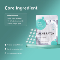 Patchs anti-acné hydrocolloïdes ultra-fins OEM, bord effilé, autocollants invisibles pour boutons, points anti-boutons transparents, huile essentielle d'arbre à thé, forme de cœur