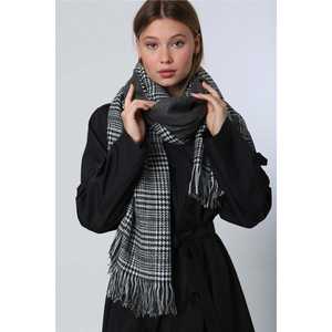 ผ้าพันคอลายสก็อตสีแอนทราไซต์ รุ่น SAL1212 ดีไซน์ทันสมัยเพื่อความสบายและอบอุ่น ผ้าพันคอและผ้าคลุมไหล่สไตล์ชาติพันธุ์ - Product Image 4