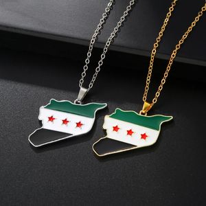 Venta al por mayor de fábrica: Collar con bandera de Siria, llavero de metal esmaltado con mapa de Siria, colgante de metal, colgante conmemorativo, artesanía personalizada. - Product Image 3