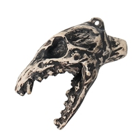 Sifflet aztèque en forme de crâne de dragon corbeau, peint à la main, motif oiseau et crâne d'animal, cadeau d'Halloween d'horreur