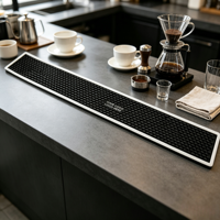 Tapis de bar personnalisé en PVC souple, écologique, antidérapant, pour accessoires de cocktail et de vin