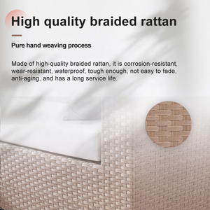 Luxe Blanc Jardin En Osier Conversation Causeuse Canapé Meubles Patio Extérieur En Aluminium Rotin Sectionnel Canapé Ensemble - Product Image 5