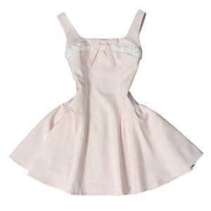 Vestido Midi de Gasa Estilo Francés con Lazo Rosa, Cuello Cuadrado, Falda Princesa con Vuelo, Transpirable, Verano 2025, Nuevo Estilo - Product Image 5