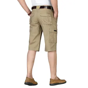 Üretici özel logo baskı adam 100% pamuklu pantolonlar yardımcı cep kargo şort erkekler için J253