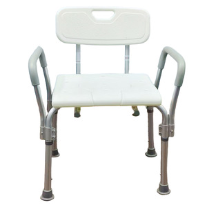 Tabouret de douche avec accoudoirs et dossier antidérapant pour personnes âgées et handicapées, taille unique - Product Image 2