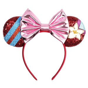 Diadema con Orejas de Ratón de Lentejuelas Rojas Florales para Disfraces, Accesorios para el Cabello de Juego de Rol, Diseño Popular para Mujeres - Product Image 3