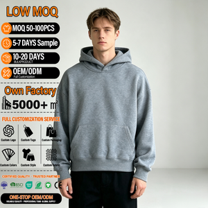 New Design Men French Terry <b>Drop</b> Shoulder Oversized <b>Box</b> Hoodies Top Quality 100% Cotton Heavyweight Blank Boxy Hoodie - Product Image 1