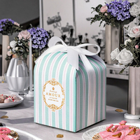 Boîtes en carton recyclables de haute qualité pour bonbons, biscuits et cadeaux de mariage, avec ruban et nœud papillon pour les fêtes