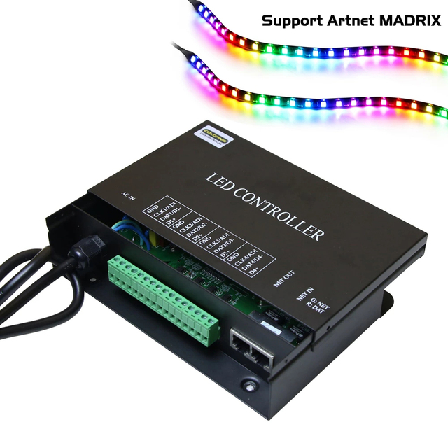 H802ra Artnet WS2811 WS2801 Led Decoder Led Strip Light Led Pixel Controller DMX Artnet Controller