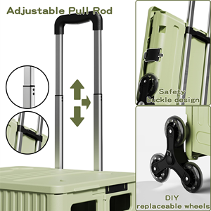 Household Hand - Pull Shopping <b>Cart</b> Portable <b>Foldable</b> Rolling Storage <b>Cart</b> with Telescopic Handle and Large Capacity - Product Image 2