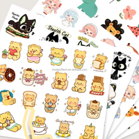 Autocollant personnalisé pour tasse avec impression photo de dessin animé UV, auto-adhésif, facile à décoller, lavable, impression sérigraphique