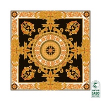 Carrelage de sol en porcelaine polie 600x600, motif médaillon de tapis, luxe, motif doré, intérieur, antibactérien, isolation thermique, villa