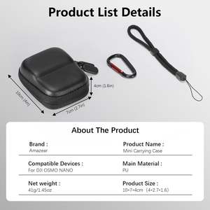 Estuche Rígido Amazear para DJI Osmo Nano, Bolsa de Almacenamiento Portátil de EVA con Ajuste Personalizado, Organizador Protector Negro - Product Image 6