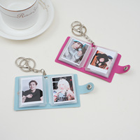 Nouveau porte-photo miniature créatif coloré de 2 pouces, boucle de homard, couple, porte-photo portable, porte-clés en cuir PU, PVC, souvenir