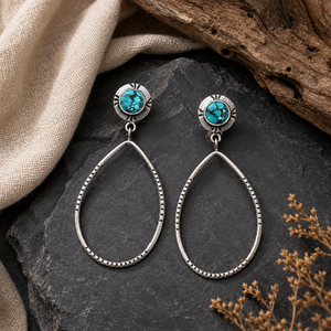 Orecchini Vintage a Goccia Grande Blu-Verde da Donna, Gioielli di Moda Statement - Product Image 3
