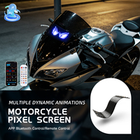 Phare LED Devil Eyes pour pare-brise de moto, commande par application, panneau matriciel programmable, effets lumineux dynamiques