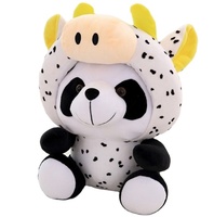 Peluche Panda du Zodiaque Chinois Kawaii, Jouet en Peluche Doux, Animaux en Peluche, Souris, Vache, Chien, Lapin, Poupée en Peluche, Cadeau Mignon pour Enfants