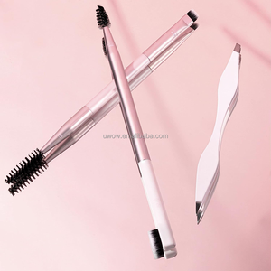 0065 Rose Personnalisé Portable Prix de Gros Kit de Pinceaux de Maquillage Double Embout pour Sourcils et Lèvres, Fournisseur - Product Image 2