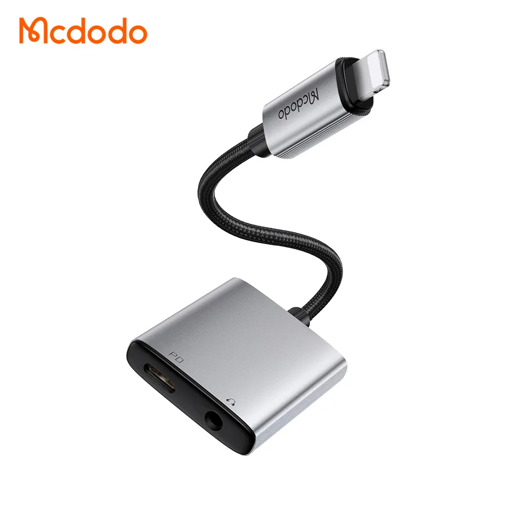 Mcdodo 554 pour Iphone à 3.5Mm adaptateur de charge audio auxiliaire prise casque adaptateur séparateur pour Iphone Ipad