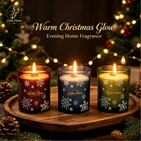Bougies en verre de luxe personnalisées pour Noël avec mèche en bois, en cire de soja, pour bougies parfumées, coffret cadeau, vente en gros