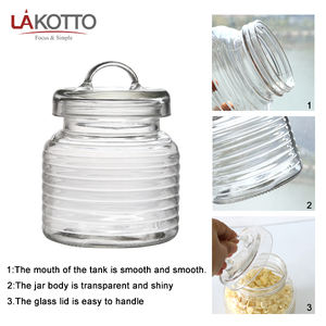 Frasco de Vidrio para Almacenamiento de Alimentos, Recipiente para Envasar Miel y Gelatina con Tapa de Vidrio, Recipientes de Vidrio para Miel - Product Image 4
