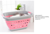 Panier à linge pliable en plastique de haute qualité, grande capacité, portable, rétractable, pour vêtements sales, rangement domestique, salle de bain