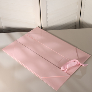 Wholesale Luxury <b>Magnetic</b> Flip Rigid Cardboard <b>Box</b> Foldable Hard <b>Gift</b> Packaging <b>Box</b> With Carry Handle Rope - Product Image 3