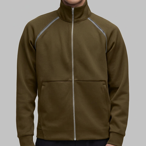 Unisex Fleece <b>Zip</b>-<b>Up</b> Track <b>Jacket</b> Solid Color Custom Collar Breathable Waterproof Windproof Down-Filled High Street Casual - Product Image 5
