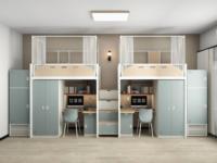 Lit double moderne en métal, mobilier pour dortoir, hôtel, école, lit superposé pour étudiant avec table et armoire