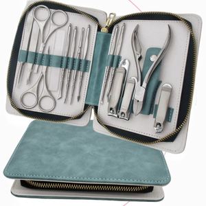 Lot de 7 outils de manucure et pédicure en acier inoxydable rose ou vert – Coupe-ongles et limes à ongles pour soins personnels – Vente en gros - Product Image 4