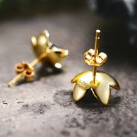 Lotus Fun Real Sterling Silber Natur Lapis Frische Blume Ohr stecker für Frauen Großhandel Schmuck Edler Schmuck für Frauen
