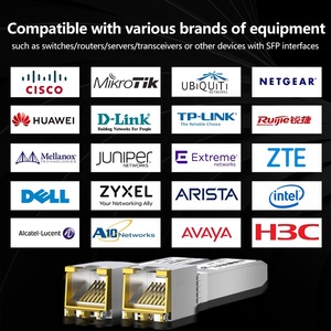 Số lượng lớn giá 10Gbps mô-đun quang học SFP-T 100m 1000m thích ứng tỷ lệ đồng SFP để RJ45 10g cho Juniper <span class=keywords><strong>Cisco</strong></span> tương thích - Product Image 5