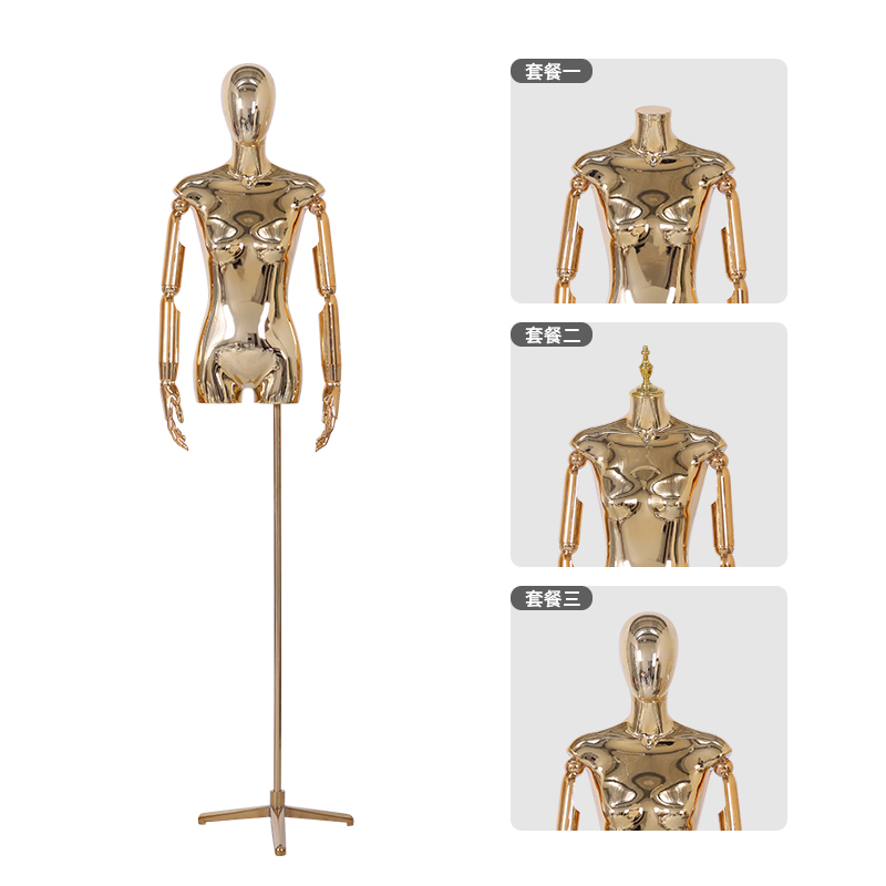 Electroplated gold head hand flat body